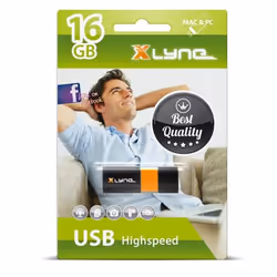 xlyne Wave USB 2.0 16 GB unità flash USB USB tipo A Nero, Arancione - Vista aggiuntiva 2