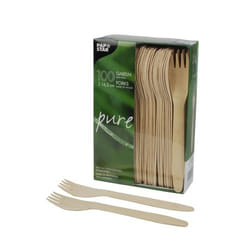 Papstar 18199 Forchetta da tavola Legno 100 pz