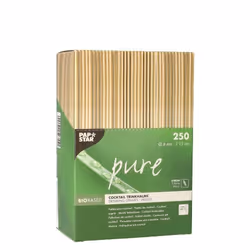 Papstar 88482 cannuccia monouso 250 pz Naturale