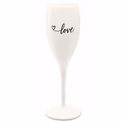 koziol Cheers No.1 Love 2.0, Flute da champagne, 100 ml, Bianco, 191 mm, 68 mm, 68 mm