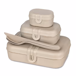 koziol Pascal Ready, Set per borsa portapranzo, Adulto, Beige, Monocromatico, Rettangolare, Bambino/Bambina