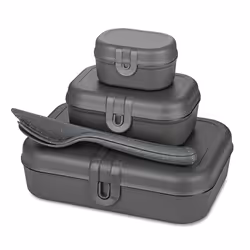 koziol Pascal Ready, Set per borsa portapranzo, Adulto, Nero, Monocromatico, Rettangolare, Bambino/Bambina