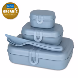 koziol Pascal ready, Set per borsa portapranzo, Adulto, Blu, Carbonio, Monocromatico, Rettangolare