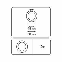 Gardinia Home Decor 3549 strumento per drappeggio Anello a clip per tende