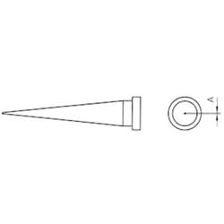 Weller - LT-1L Punta di saldatura Forma oblunga, conica Dimensione punta 0.2 mm Contenuto 1 pz.