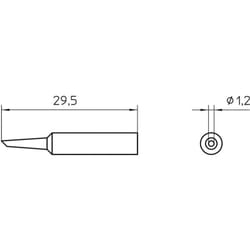 Weller - xnt 4 Punta di saldatura Forma tonda, taglio sbieco 45° Dimensione punta 1.2 mm Contenuto 1 pz.