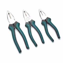BRÜDER MANNESMANN M10938, Set di pinze, Resistente all'olio, Acciaio, Plastica, Nero, Verde