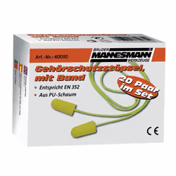 BRÜDER MANNESMANN M40030, Tappo auricolare monouso, In-ear, Verde, Plastica Poliuretanica PU, 20 pz