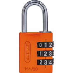 ABUS 144/30, Lucchetto convenzionale, Blocco di combinazione, Arancione, Alluminio, A forma di U, 3 cifre