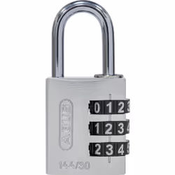 ABUS 144/30, Lucchetto convenzionale, Blocco di combinazione, Argento, Alluminio, A forma di U, 3 cifre