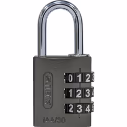 ABUS 144/30, Lucchetto convenzionale, Blocco di combinazione, Titanio, Alluminio, A forma di U, 3 cifre