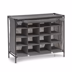 Zeller Present 14615, Aperto, Grigio, Tessuto felpato, Metallo, 4 ripiani, Nero, 840 mm