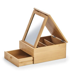 Zeller Present 18872 scatola, sacchetto e organizzatore di gioielli Portagioie Bamboo, Vetro