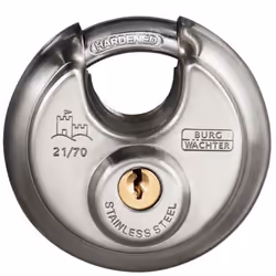 BURG-WÄCHTER Circle 21, Lucchetto convenzionale, Blocco tasto, Chiusura simile, Argento, Acciaio inox, Acciaio temprato