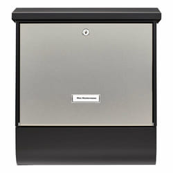 BURG-WÄCHTER London-Set 68670 B+S cassetta per la posta Nero, Acciaio inox Cassetta postale a parete Acciaio