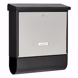 BURG-WÄCHTER London-Set 68670 B+S cassetta per la posta Nero, Acciaio inox Cassetta postale a parete Acciaio