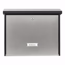 BURG-WÄCHTER London 6867 B+S, Cassetta postale a parete, Acciaio inox, Nero, Acciaio inox, Orizzontale, Chiave, Alto