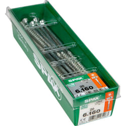 Set di 20 viti Spax Torx in acciaio a testa svasata, Diam.6 mm x L.160 mm Spax
