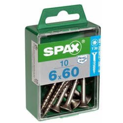 Set Di 10 Viti In Acciaio Inox Svasata Testa Torx Spax Diam.6 Mm x Mm L.60