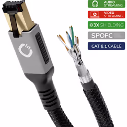 OEHLBACH D1C13355 cavo di rete Nero, Oro 5 m Cat8.1 - Vista aggiuntiva 2