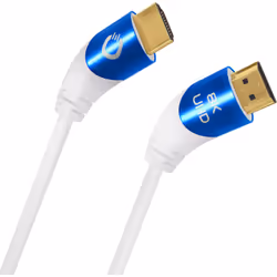 OEHLBACH D1C42538, 3 m, HDMI tipo A (Standard), HDMI tipo A (Standard), Compatibilità 3D, 48 Gbit/s, Blu, Bianco
