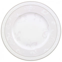 Villeroy & Boch 1043922650 piatto piano Rotondo Grigio, Bianco
