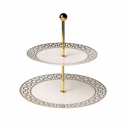 Villeroy & Boch 1044837880, Piatto per torta, Porcellana, Nero, Oro, Bianco, Rotondo, 27,5 cm, 270 mm