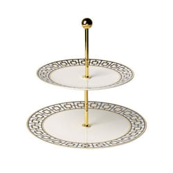 Villeroy & Boch 1044837880 piatto da portata Porcellana Nero, Oro, Bianco Rotondo Piatto per torta