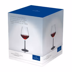 Villeroy & Boch 1137988110, Bicchiere per vino rosso, Flute, Cristallo, Vetro, Nero, Trasparente, 470 ml, 9,6 cm