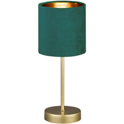 Fischer - Honsel Lampada da tavolo Aura, elegante lampada da tavolo dal design classico con interruttore a cavo, 1 attacco e 14, metallo dorato e