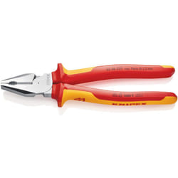 02 06 225 Pinza universale tipo forte isolati con manici rivestiti in materiale bicomponente, collaudati VDE cromata 225 mm