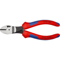 Knipex - Tronchese Laterale per Meccanica Tipo Forte Bonderizzata Nera, Rivestiti in Materiale Bicomponente 160 Mm (Confezione Self-Service/Blister)