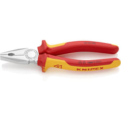 Knipex - Pinza Universale Cromata, Isolati con Manici Rivestiti in Materiale Bicomponente, Collaudati Vde 200 Mm (Confezione Self-Service/Blister) 03