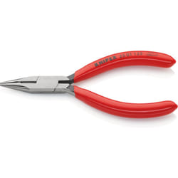 Knipex - 25 01 125 Pinza per meccanica - con becchi mezzotondi con tronchese (pinza per radiotecnici) rivestiti in resina sintetica bonderizzata nera