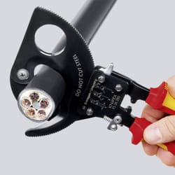Knipex - Cesoia per cavi a cremagliera Adatto per (isolamento) Cavi in alluminio e rame, fili singoli e multipli 32 mm 240 mm² k