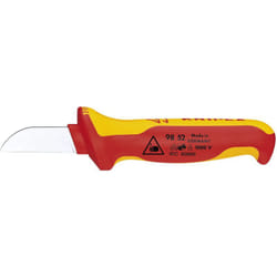 Knipex - Coltello per Elettricisti Impugnatura Isolante, in Materiale Bicomponente, Collaudato Vde 190 Mm (Confezione Self-Service/Blister) 98 52 Sb