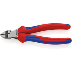 Knipex - 14 22 160 Tronchese laterale con spelacavi rivestiti in materiale bicomponente bonderizzata nera 160 mm