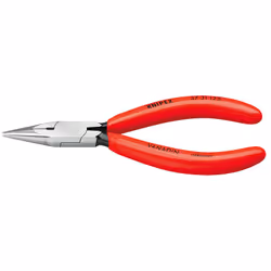 Knipex 37 31 125, Pinze a becco lungo, 1,6 mm, 2,7 cm, Acciaio, Plastica, Rosso