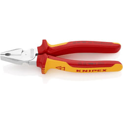 Knipex - Pinza Universale Tipo Forte Cromata, Isolati con Manici Rivestiti in Materiale Bicomponente, Collaudati Vde 180 Mm (Confezione