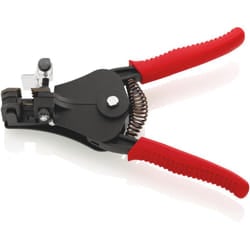 Knipex - 12 11 180 ean Pinza spelacavi con lame sagomate rivestiti in resina sintetica verniciata nera 180 mm