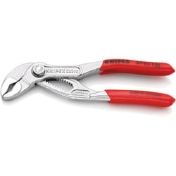 Knipex - 87 03 125 Cobra® Pinza regolabile di nuova generazione per tubi e dadi rivestiti in resina sintetica antiscivolo cromata 125 mm