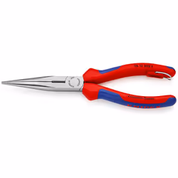 Knipex 26 12 200 T, Pinze a becco lungo, 2,5 mm, 7,3 cm, Acciaio al cromo vanadio, Blu, Rosso, 200 mm