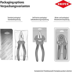 KNIPEX 08 22 185 SB Pinza universale con testa a punta rivestiti in materiale bicomponente bonderizzata nera 185 mm