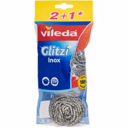 Vileda Pagliette Acciaio Glitzi Spirale 2 + 1; Pagliette ideali per pentole e superfici particolarmente incrostate; Non utili ...