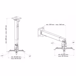 Schwaiger LWH310WD supporto per proiettore Muro/Soffitto Bianco