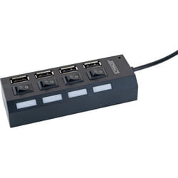 Schwaiger UH4013 hub di interfaccia USB 2.0 480 Mbit/s Nero