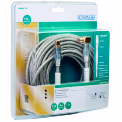 Schwaiger KVKWHD150 531 cavo coassiale 15 m IEC 169-2 Trasparente, Bianco