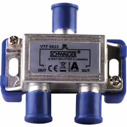 Schwaiger VTF8822 241, Splitter per cavo, 5 - 1000 MHz, Argento, Alluminio, 1 pz, 55 mm