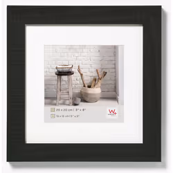 Walther Design HO330B, Cornice per foto singola, Legno, Nero, 18 x 18 cm, Quadrato, 344 mm