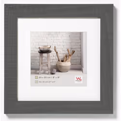 Walther Design HO330D, Cornice per foto singola, Legno, Grigio, 18 x 18 cm, Quadrato, 344 mm